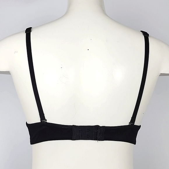 ⭐️2/ $40⭐️ La SENZA Body Kiss Push Up Bra Black Lace White Rhinestones Size 32B - Picture 4 of 13
